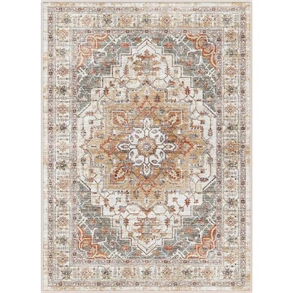 5x7 Area Rugs for Living Room,Stain Resistant Washable Rug,Non-Slip Backing